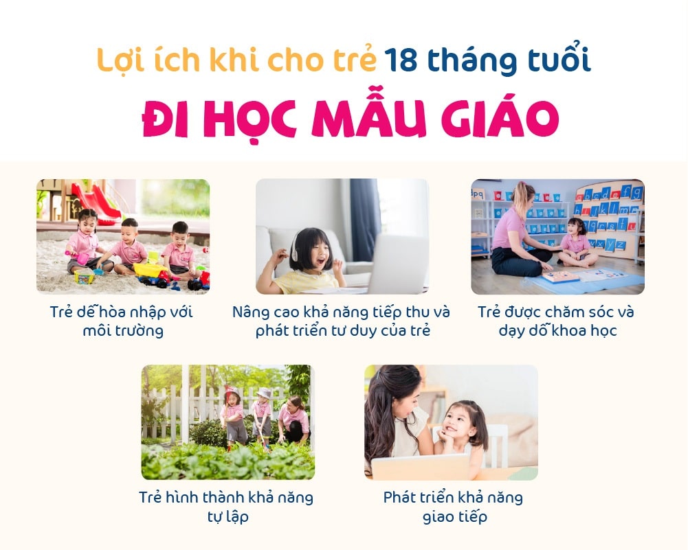 Lợi ích khi cho trẻ 18 tháng tuổi đi học mẫu giáo