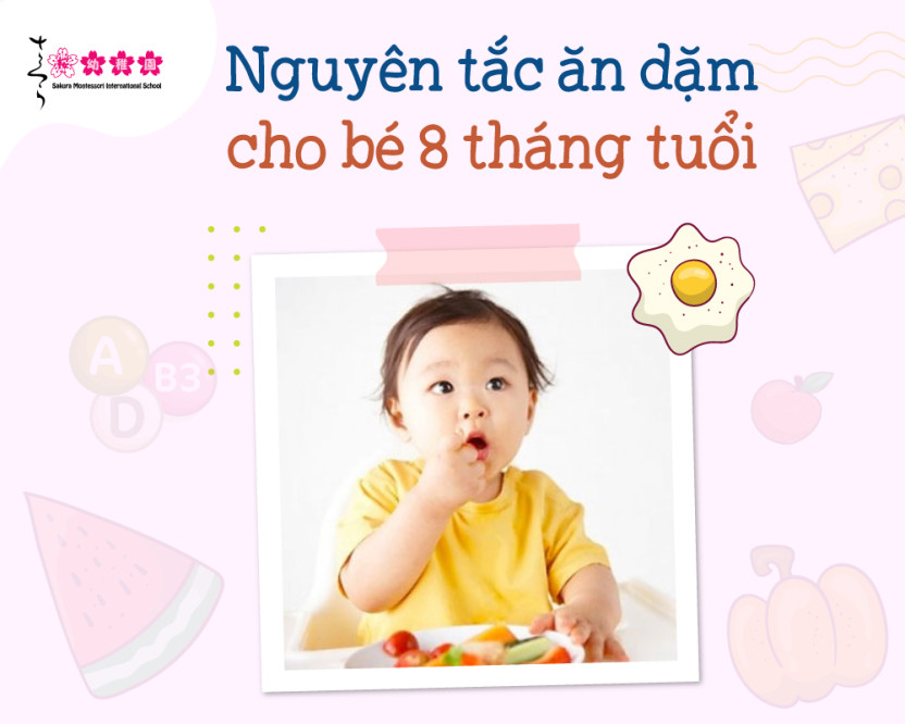 thực đơn ăn dặm cho bé 8 tháng