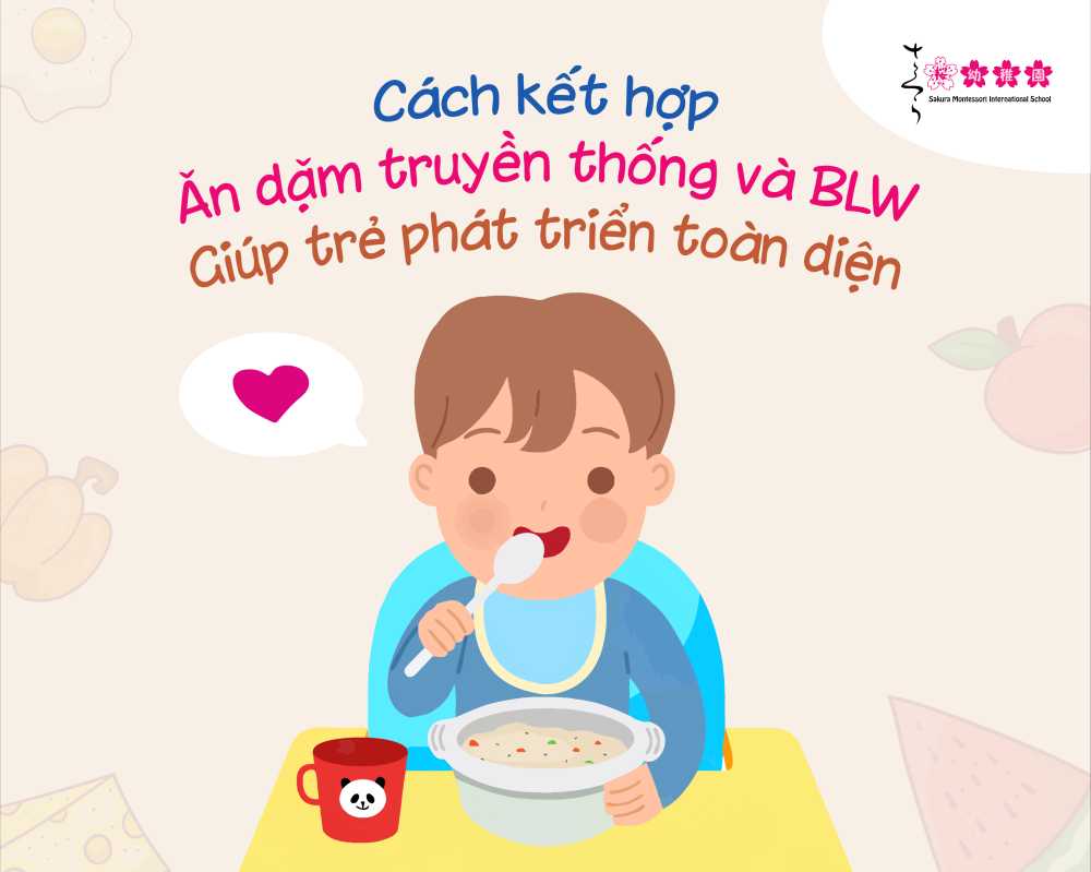 kết hợp ăn dặm truyền thống và blw