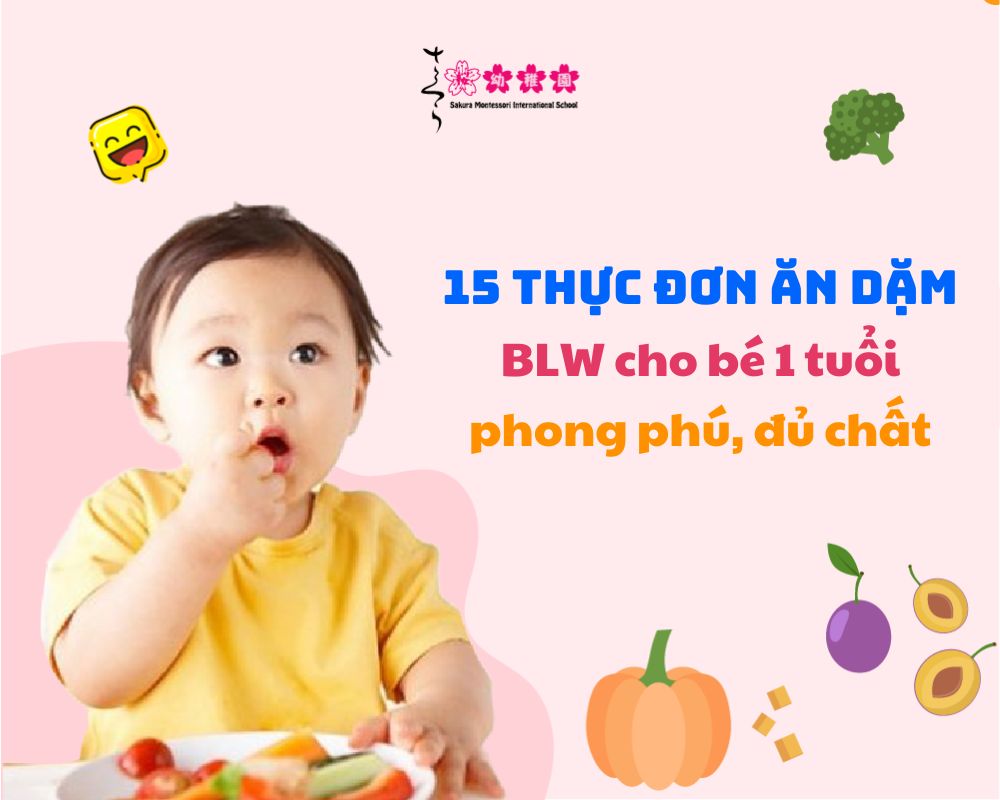 thực đơn ăn dặm blw cho bé 1 tuổi