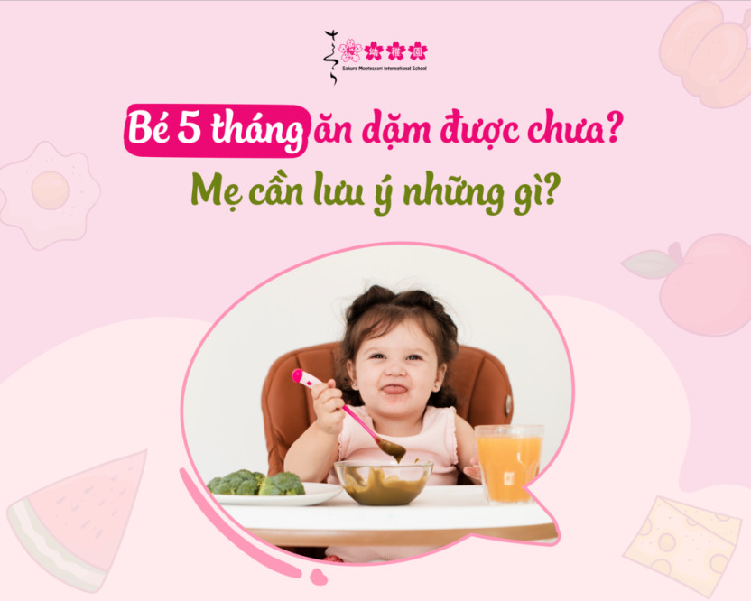 bé 5 tháng ăn dặm được chưa