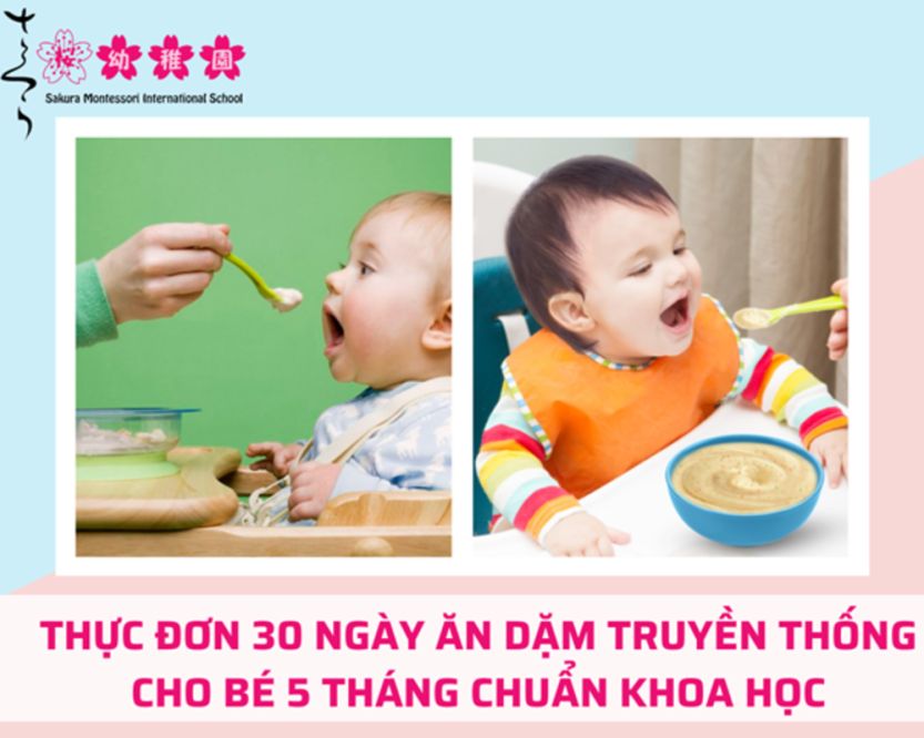 ăn dặm truyền thống cho bé 5 tháng