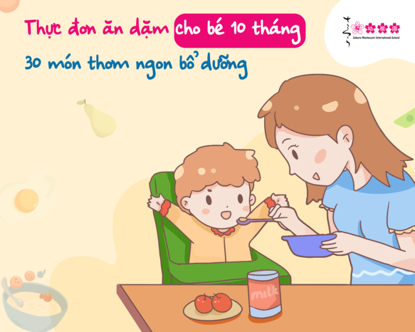 Thực đơn ăn dặm cho bé 10 tháng