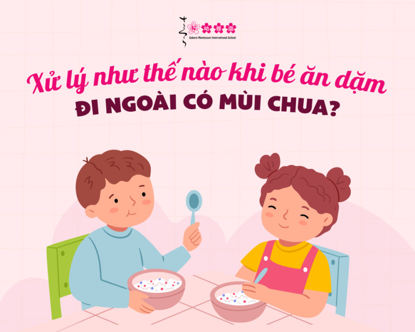 Bé ăn dặm đi ngoài có mùi chua