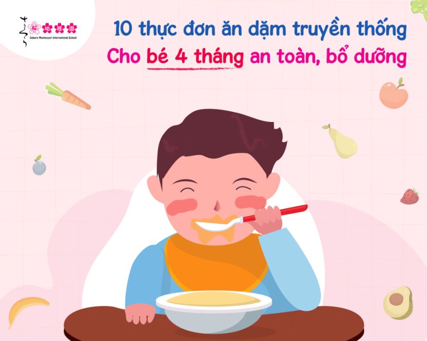 10 thực đơn ăn dặm truyền thống cho bé 4 tháng an toàn, bổ dưỡng