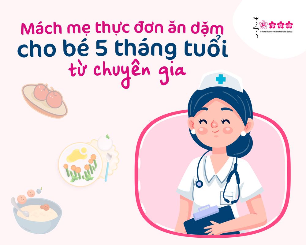 ăn dặm cho bé 5 tháng