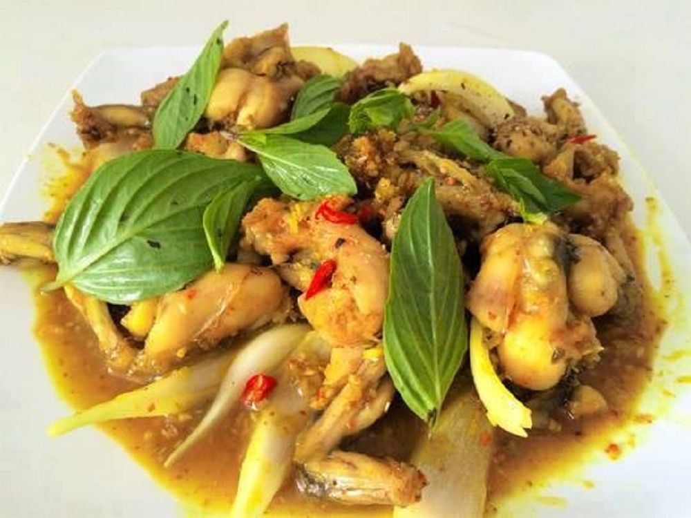 Ếch xào lá húng quế cực thơm, hấp dẫn