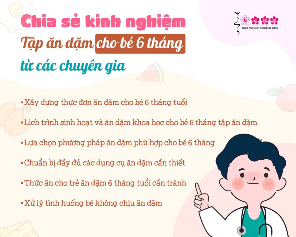 tập ăn dặm cho bé 6 tháng