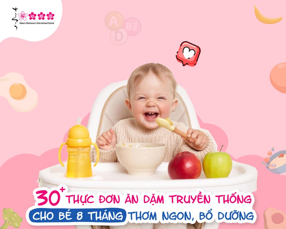 ăn dặm truyền thống cho bé 8 tháng