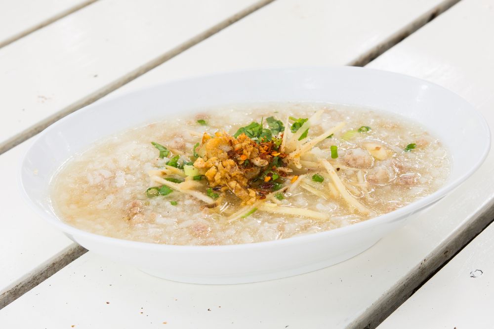 Cháo đậu phụ non thịt gà