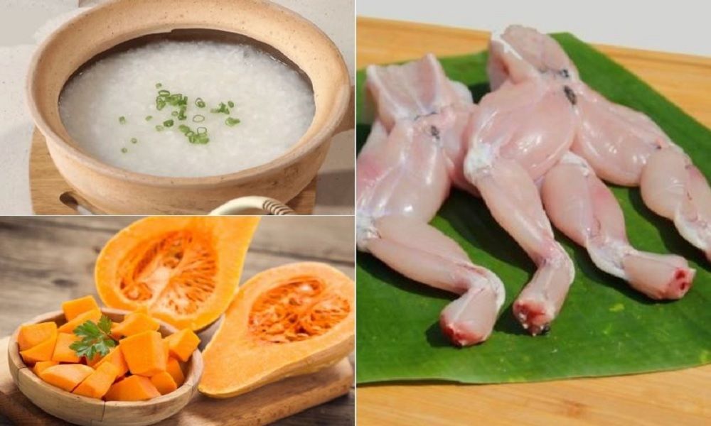 Cháo ếch bí đỏ cho trẻ ăn dặm