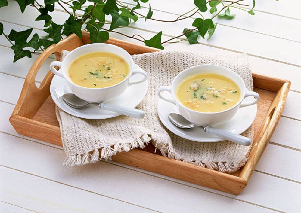 Cháo khoai tây, bí đỏ nấu tôm