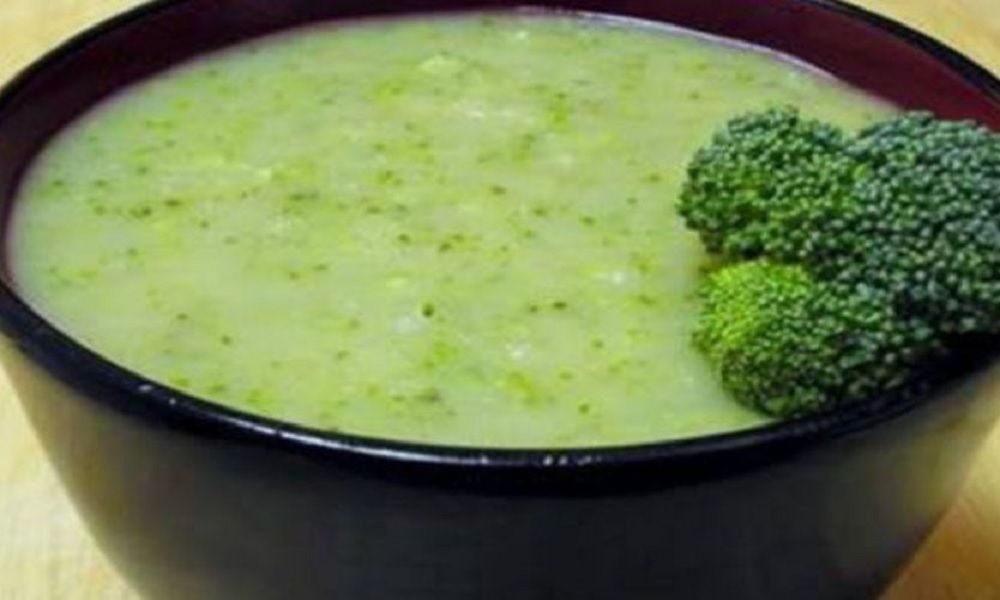 Cháo mực súp lơ xanh