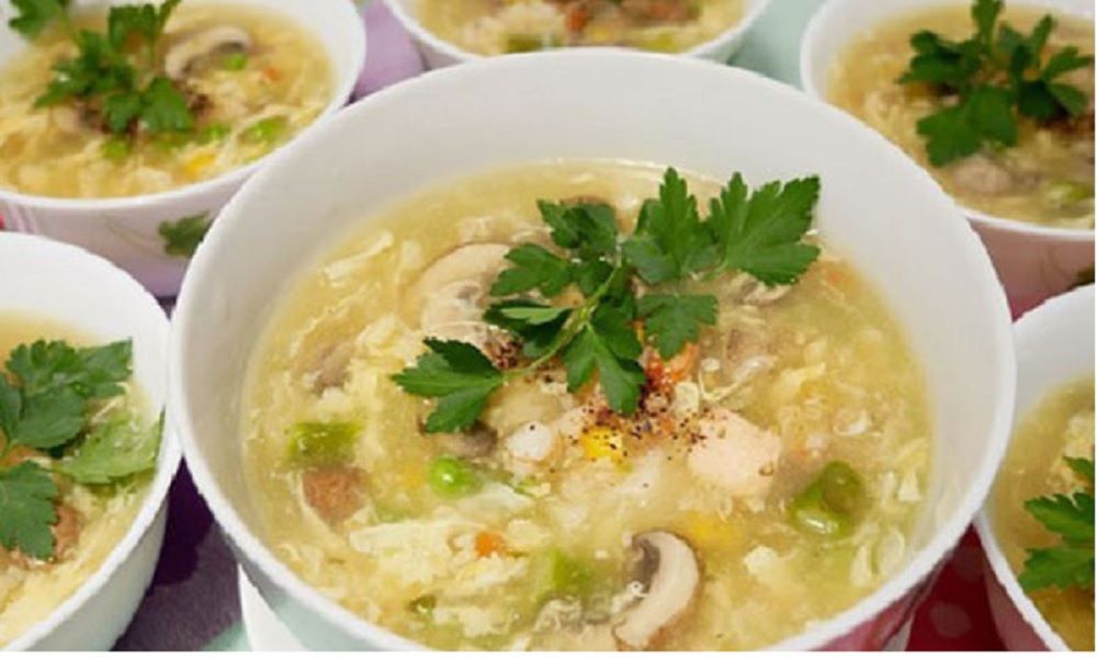 Cháo phô mai nấu thịt gà, nấm hương