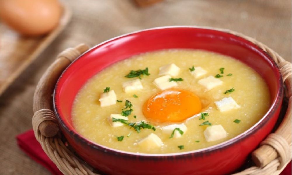 Cháo trứng gà phô mai