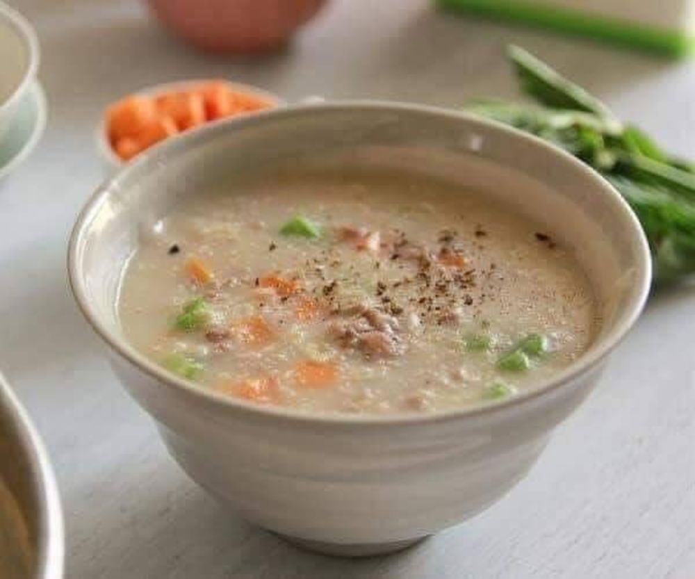 Cháo yến mạch, thịt bò