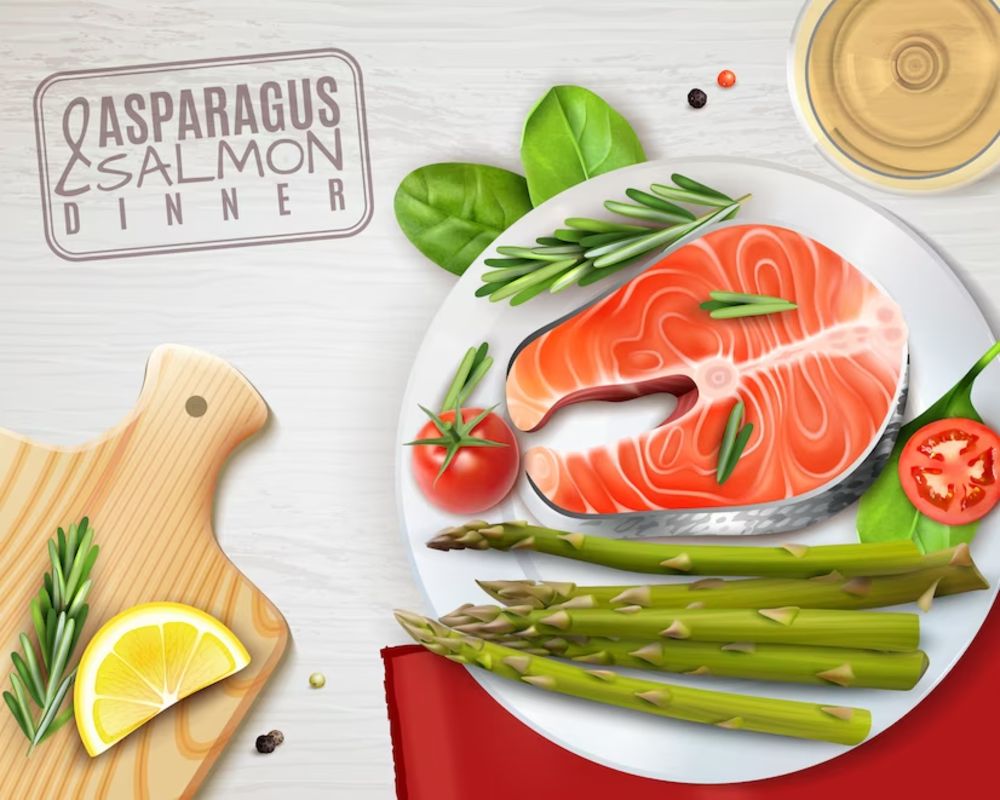 Kết hợp cá hồi với măng tây để làm món ăn dặm cho bé