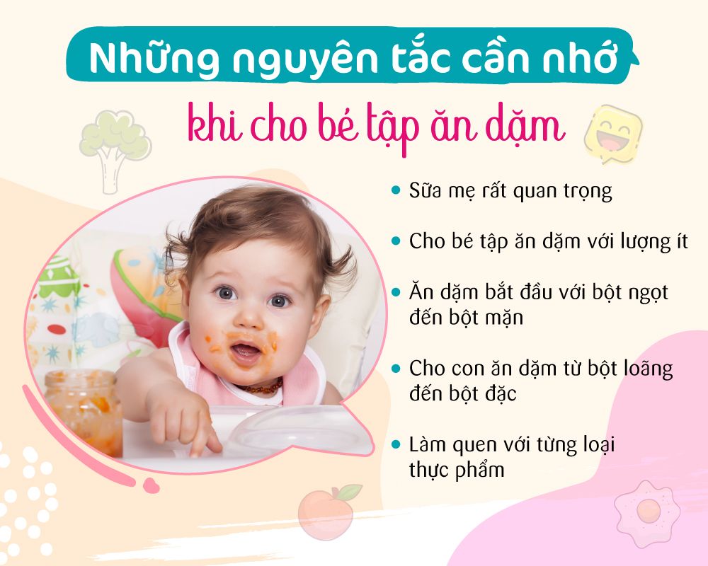 Những nguyên tắc cần nhớ khi cho bé tập ăn dặm