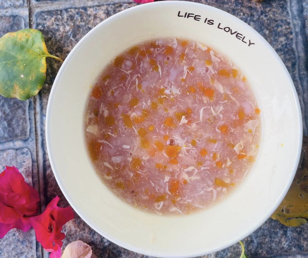 Thành phẩm cháo tôm cà rốt