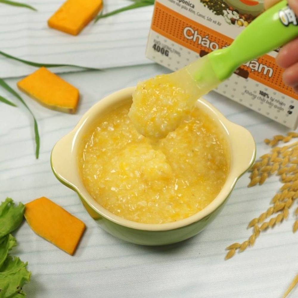 Thành phẩm món cháo lươn bí đỏ thơm ngon, màu sắc đẹp mắt