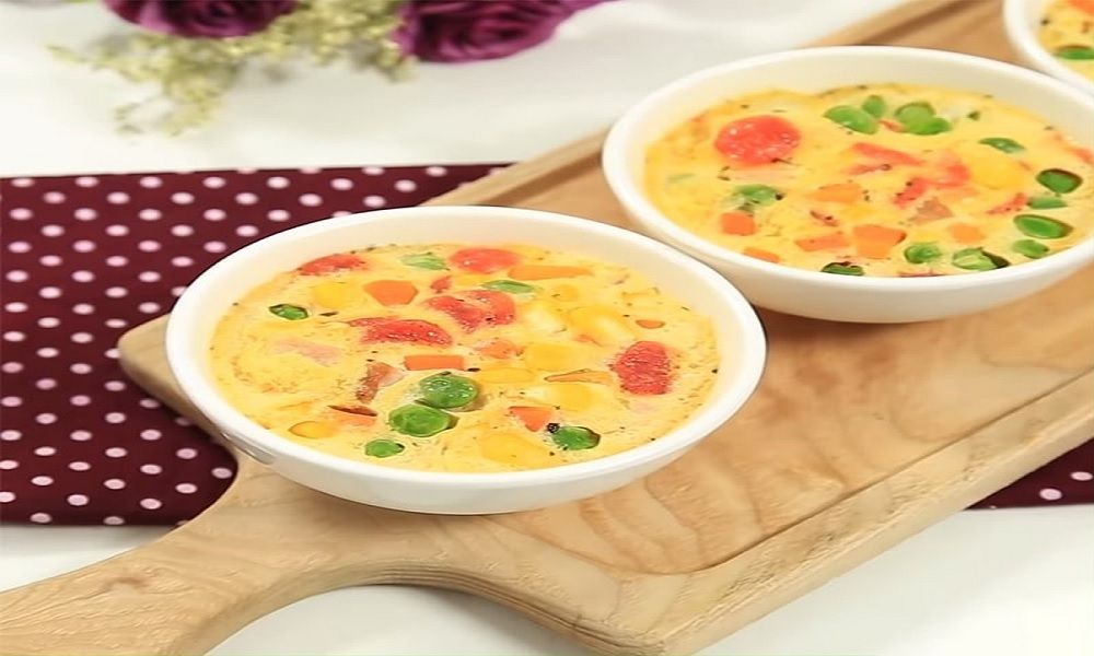 Trứng hấp rau củ cho bé ăn dặm