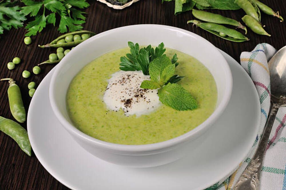 Cháo cá hồi, đậu Hà Lan