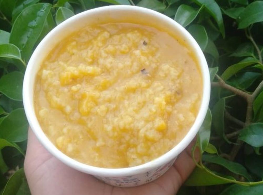 Cháo cá hồi đỗ xanh, hạt kê