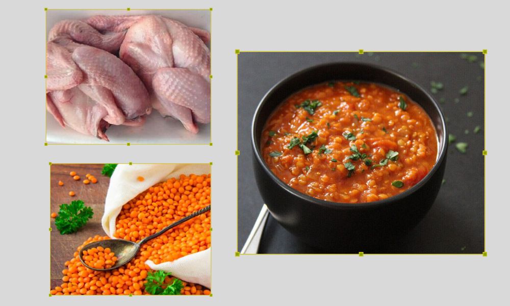 Cháo đậu lăng đỏ hầm chim bồ câu cho trẻ ăn dặm