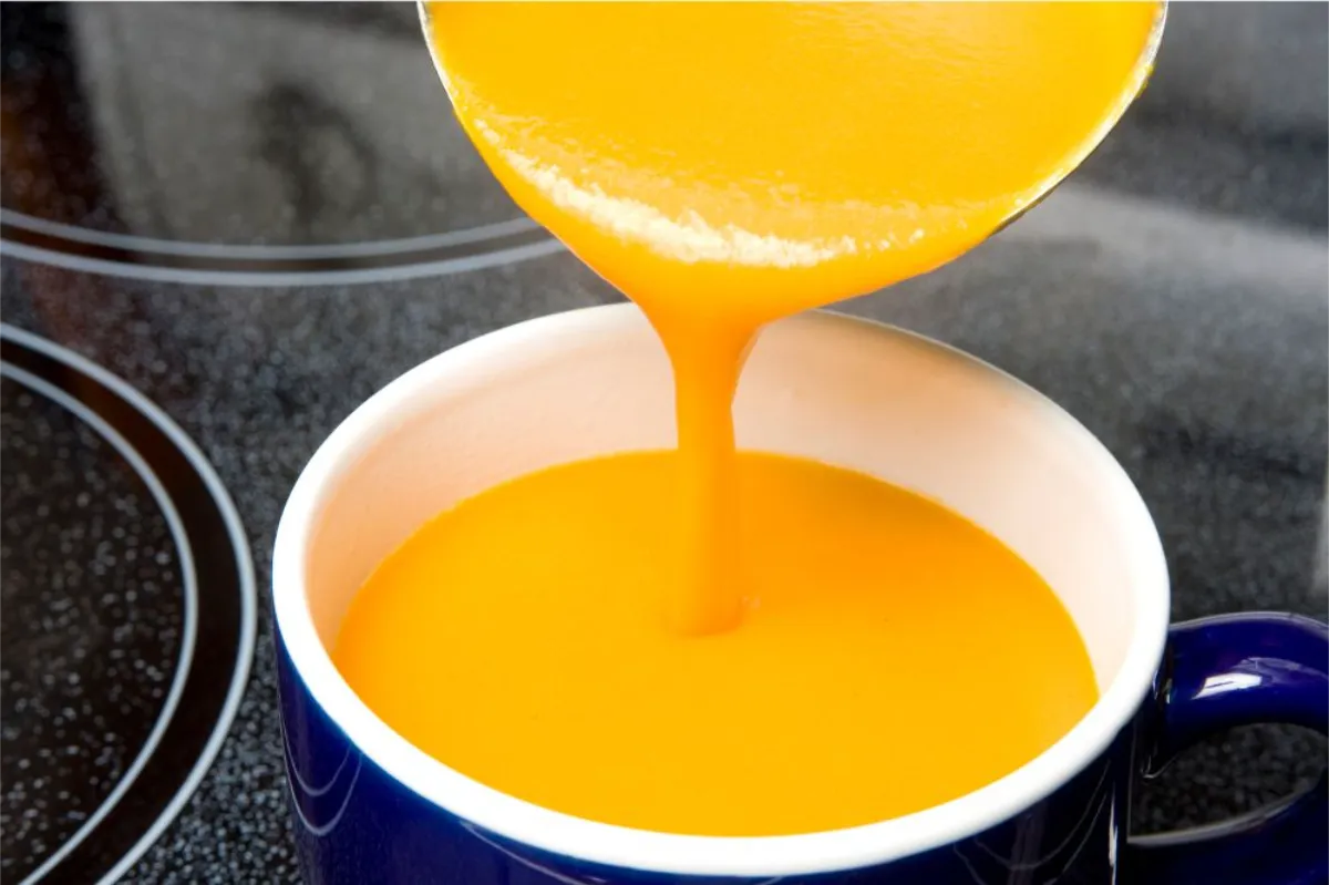 Súp khoai lang phô mai bí đỏ cho bé ăn dặm