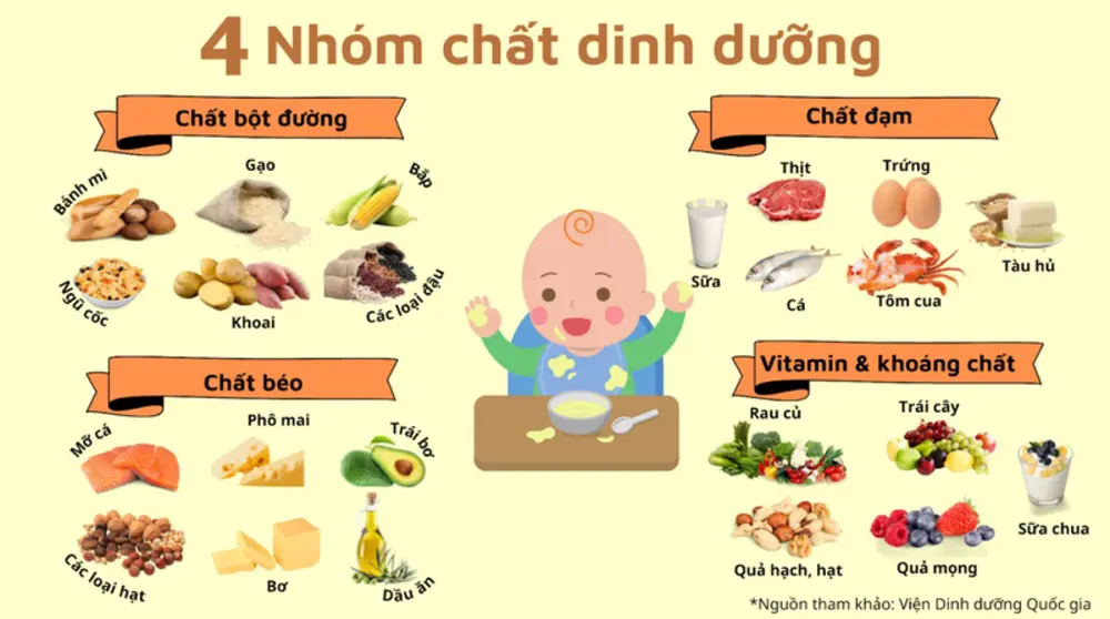 4 nhóm chất dinh dưỡng quan trọng với sự phát triển của trẻ cần được bổ sung đầy đủ