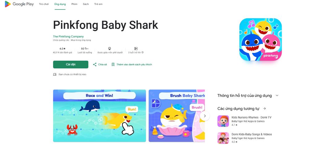 Trò chơi trẻ em Baby Shark