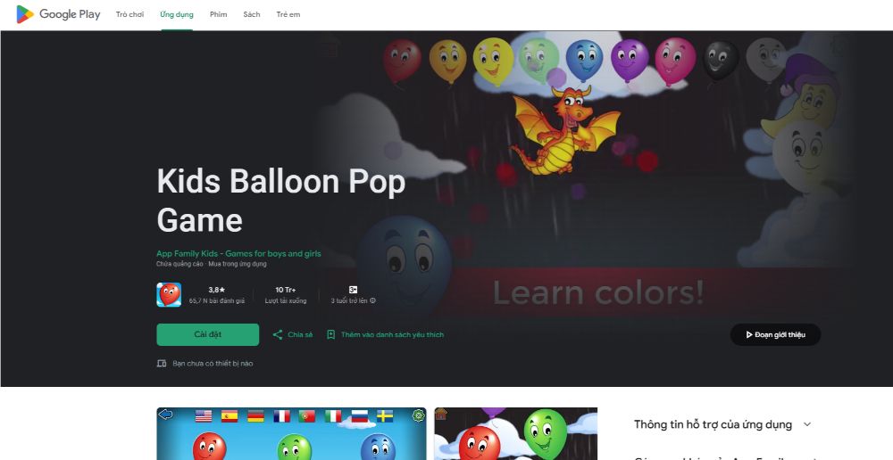 Kids Balloon Pop Game