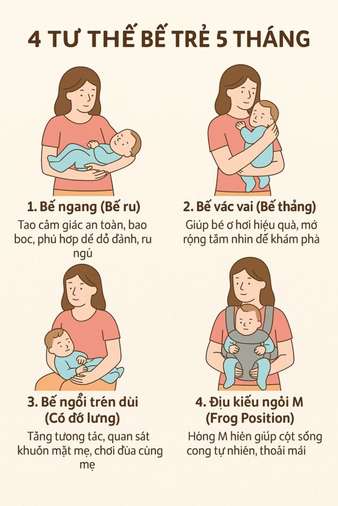 4 Tư thế bế trẻ 5 tháng tuổi an toàn và phù hợp