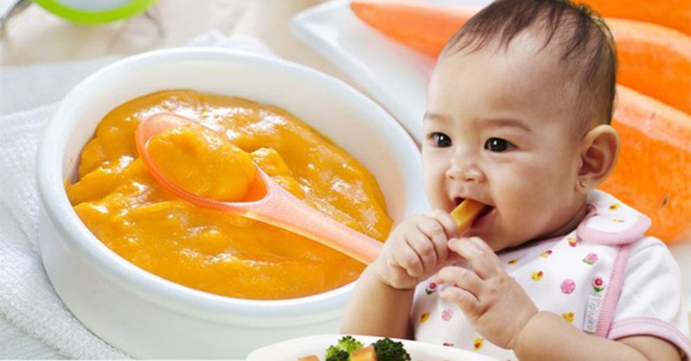 Bé 5 tháng ăn cháo bí đỏ được chưa?