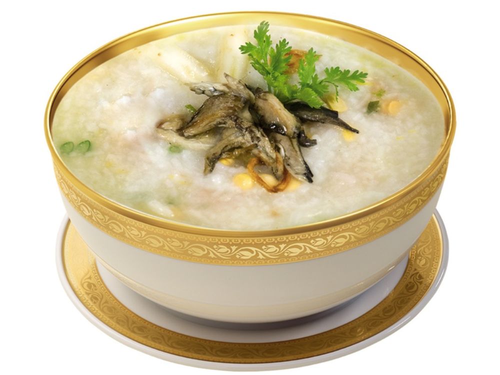 Cháo gà ác, cà rốt, đậu xanh