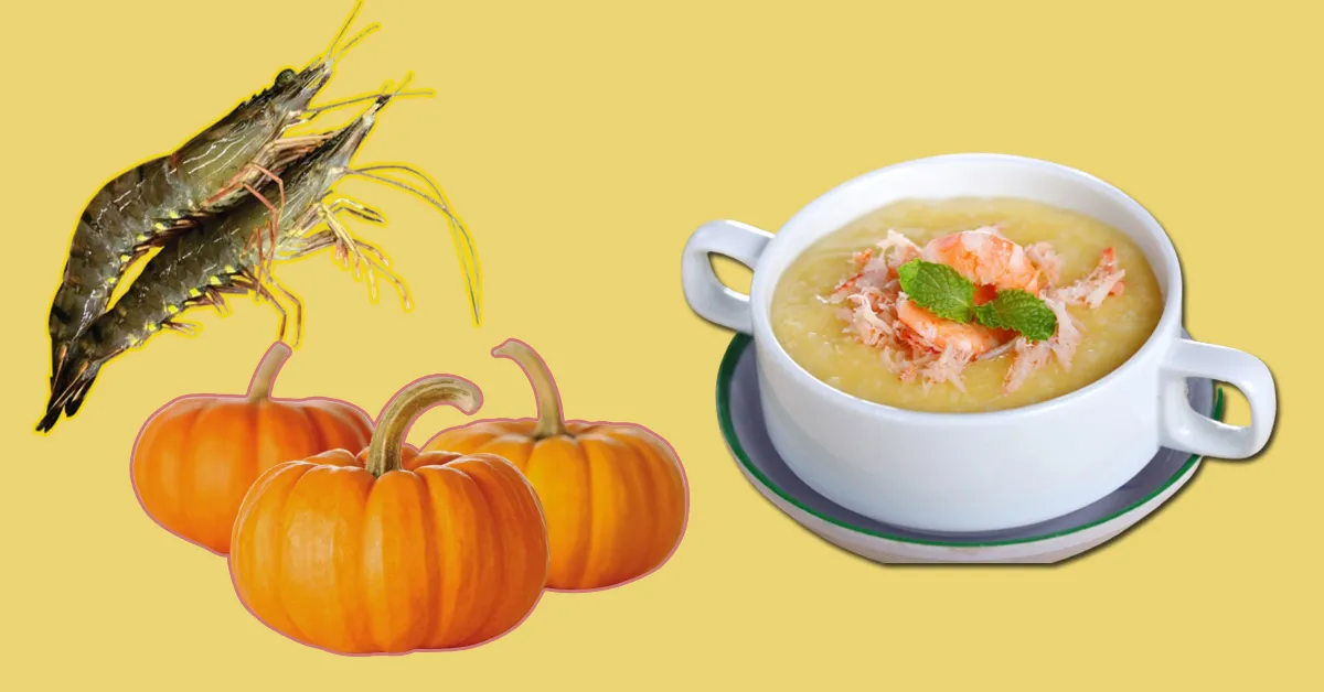 Cháo tôm bí đỏ hấp dẫn cho bé ăn dặm