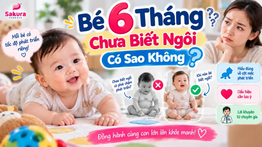 Bé 6 tháng chưa biết ngồi có sao không