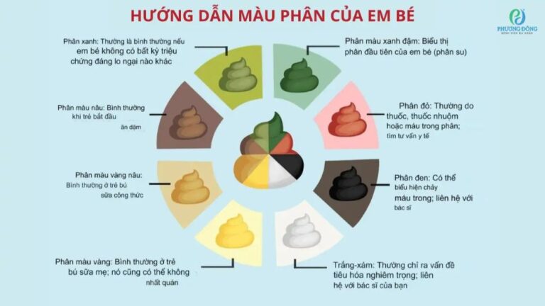 Bảng màu phân giúp mẹ nhận biết tình trạng sức khỏe của bé