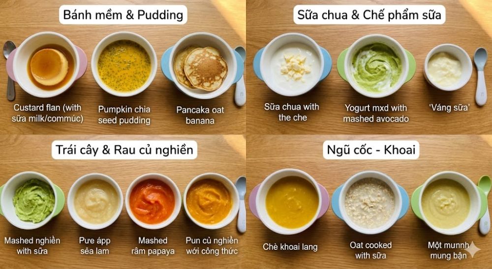 Bữa phụ cho bé 7 tháng