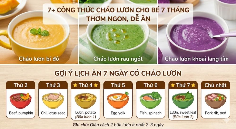 7+ Công thức cháo lươn cho bé 7 tháng