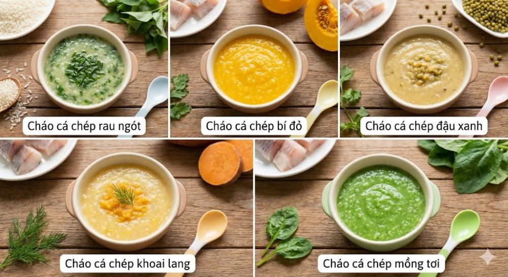 Thay đổi thực đơn với 5 món cháo cá chép giúp bé hào hứng hơn khi ăn (Ảnh: sưu tầm internet).