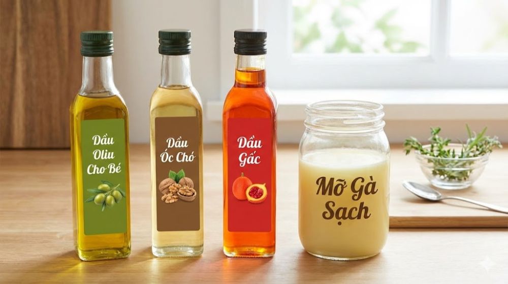 Kết hợp cân bằng giữa dầu thực vật và mỡ động vật giúp bé 7 tháng phát triển toàn diện cả thể chất lẫn trí não