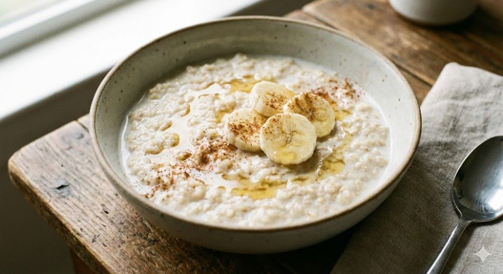 Trộn sữa sau khi yến mạch đã nguội bớt để bảo toàn dinh dưỡng