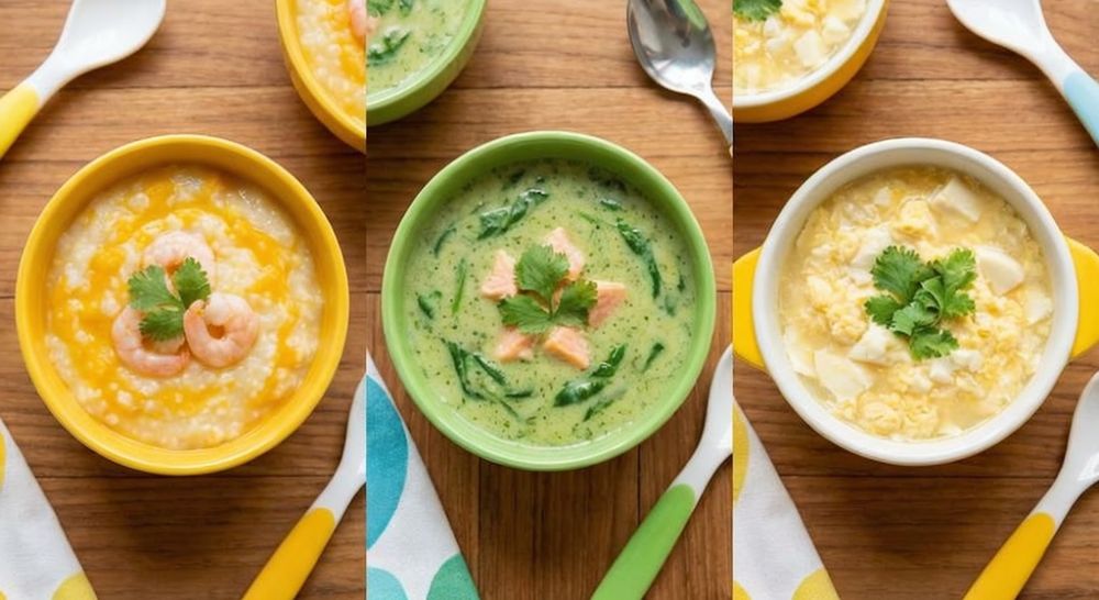 Thực đơn 3 màu sắc giúp kích thích thị giác và vị giác của bé 7 tháng.