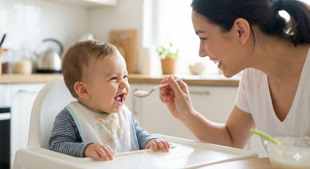 Luôn thử một lượng nhỏ tôm trong lần đầu tiên để kiểm tra phản ứng của bé