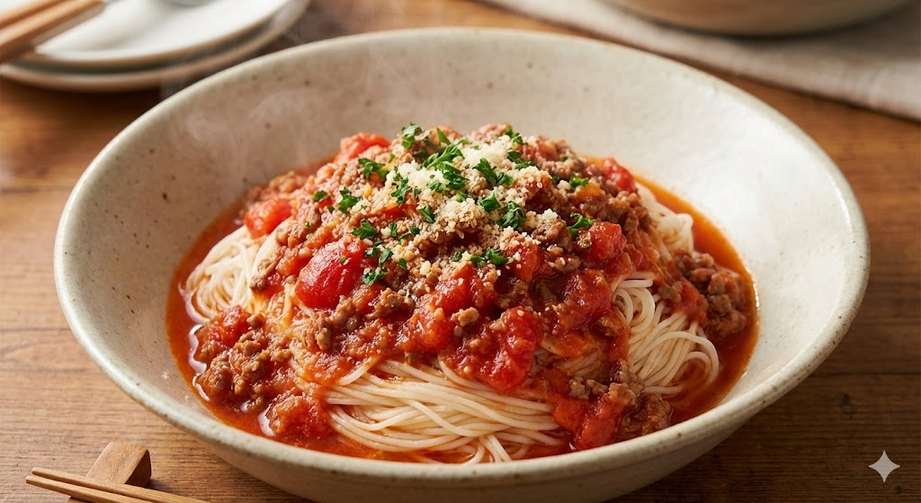 Món mì bò cà chua là "vua dinh dưỡng" giúp bé bổ sung sắt hiệu quả.