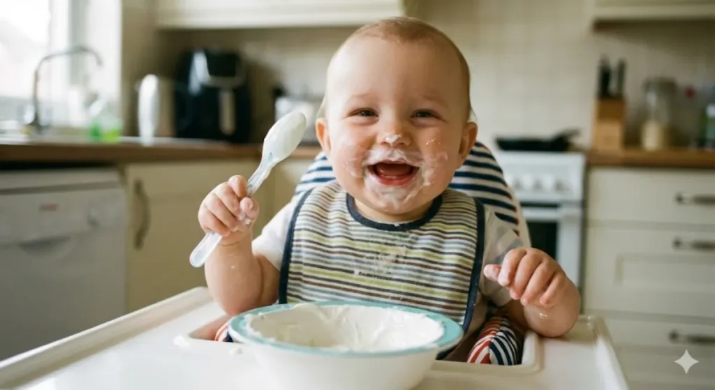 Sữa chua là món ăn phụ tuyệt vời nếu bé 7 tháng đã ăn dặm ổn định.