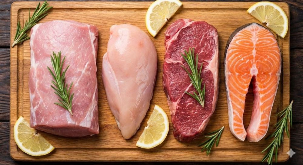 Đa dạng các loại thịt giúp bé 7 tháng hào hứng hơn với bữa ăn dặm.