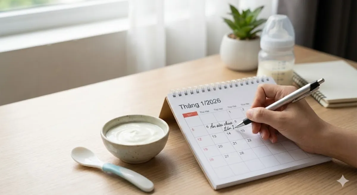 Ghi chép lại lịch ăn và phản ứng của bé giúp mẹ điều chỉnh kịp thời.