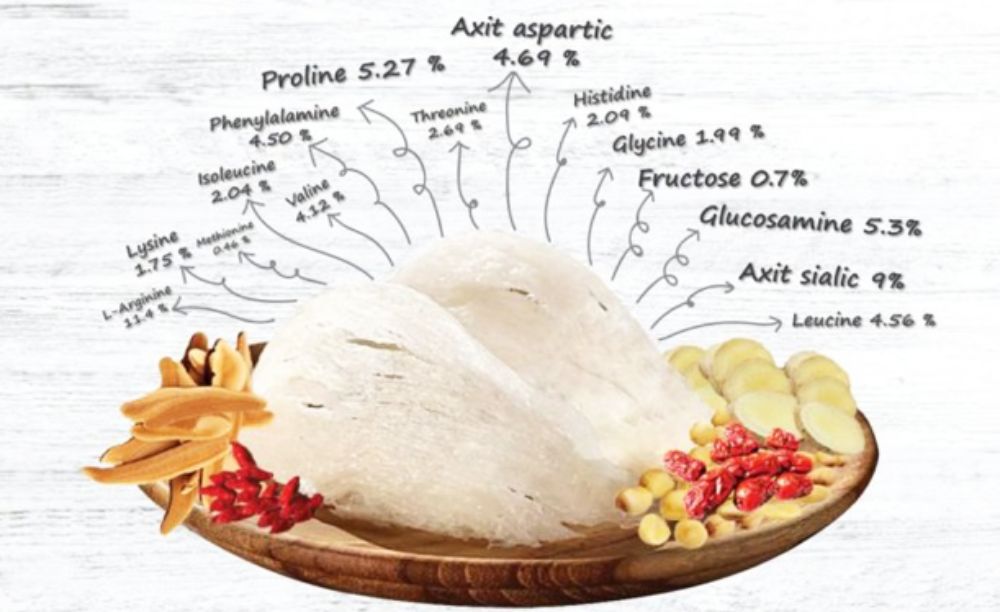 Yến sào chứa nhiều axit amin giúp bé 8 tháng tăng cường sức đề kháng.